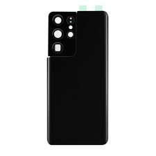 Back Glass For  S21 Ultra  (Black) - Premium