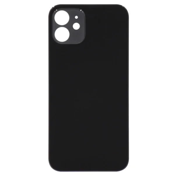 Back Glass For Apple Iphone 12 With Large Camera Hole: Black