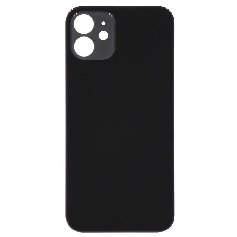 Back Glass for Apple iPhone 12 with Large Camera Hole - Black - Premium