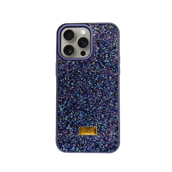 Glitter And Sparkling Diamonds For Iphone 15 -  Navy Blue