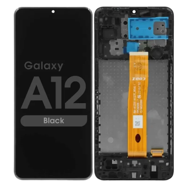 Samsung Galaxy A12 (a127 / 2021) Assembly With Frame (black) - Oem (glass Change)