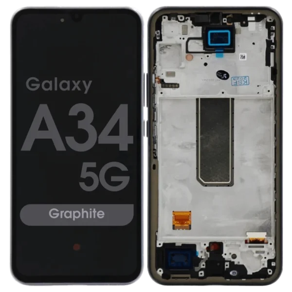 Samsung Galaxy A34 5g (a346/ 2023) Assembly With Frame (black) - Oled