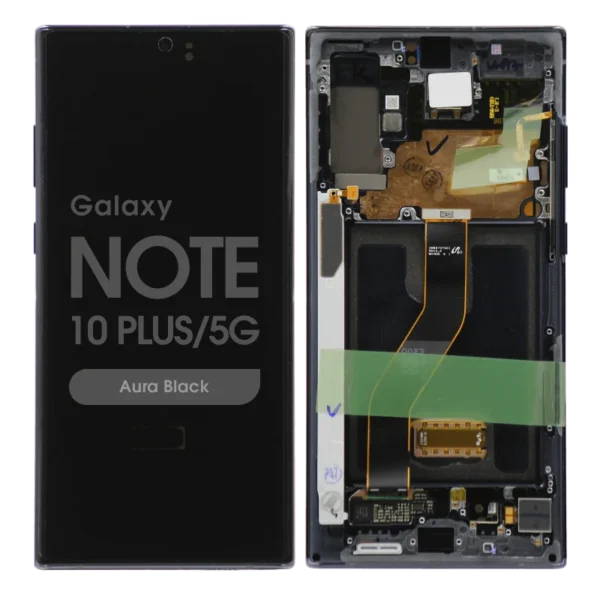 Samsung Galaxy Note 10 Plus ( N975 / 2019 ) Assembly With Frame ( Aura Black) - Service Pack