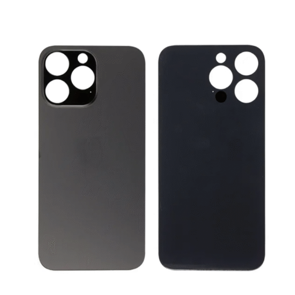 Back Glass For Apple Iphone 14 Pro Max With Large Camera Hole - Black