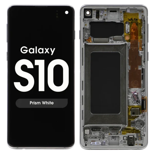 Samsung Galaxy S10 E Assembly With Frame  - Service Pack - Prism White