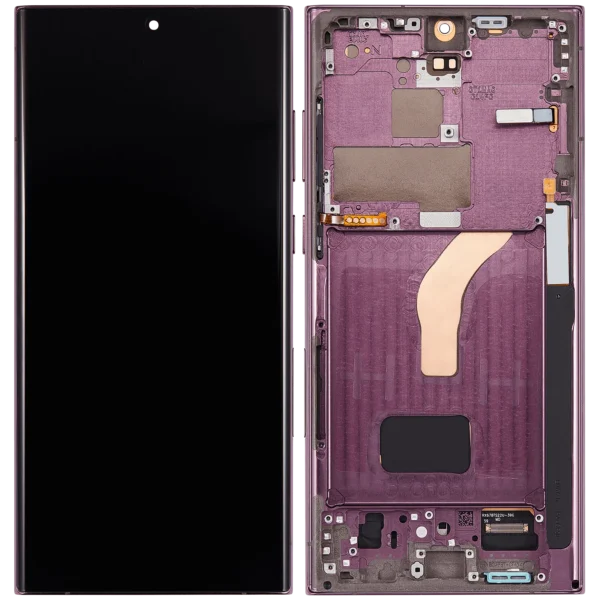 Samsung Galaxy S22 Ultra 5g  Assembly With Frame - Pulled (a Grade) - Burgundy Red